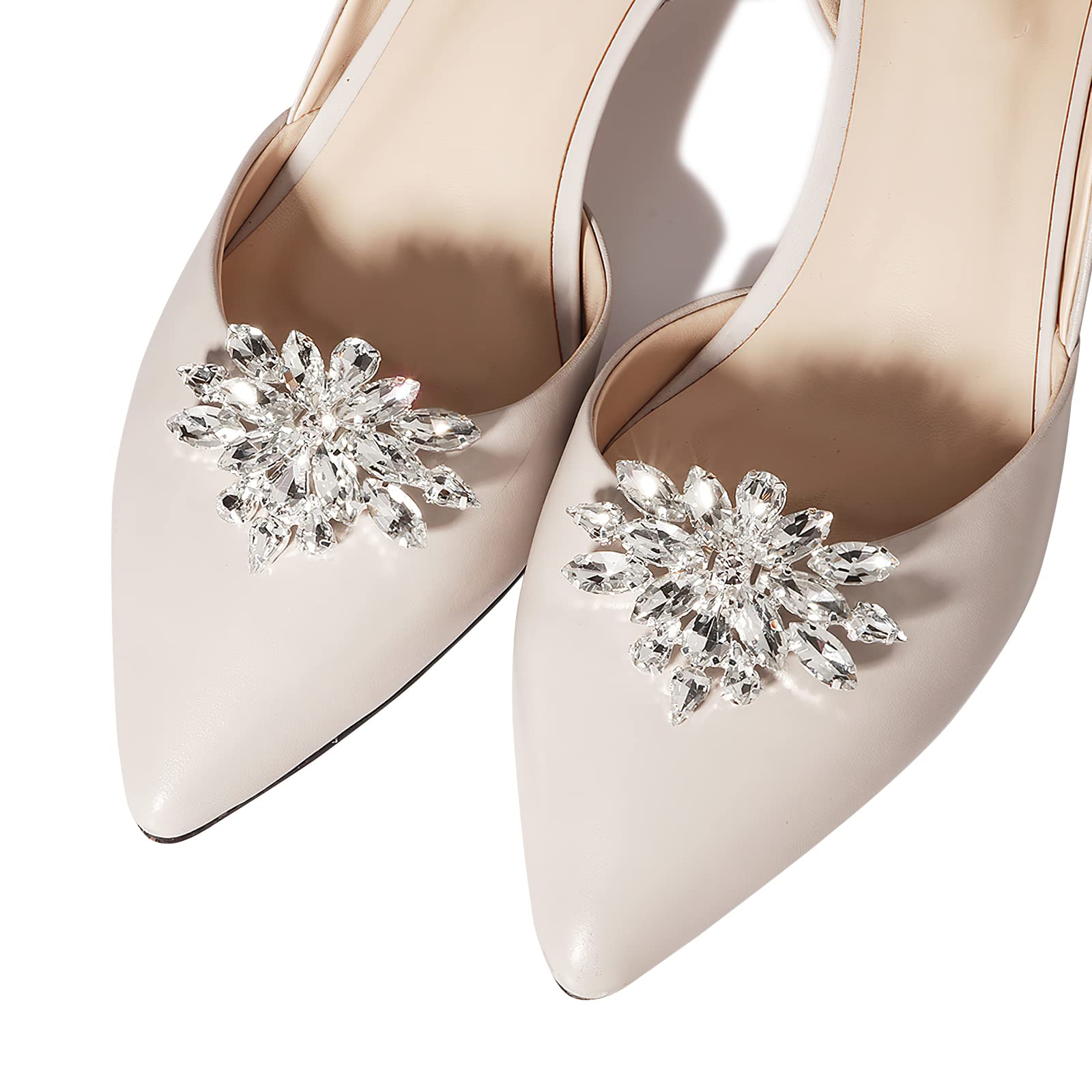 MAYCREATE 2Pcs Shoe Clips Charms for Women, Crystal Rhinestone Shoe Decoration, Detachable Rhinestone Crystal Shoe Buckle Clips, Bridal Wedding Prom Party High Heels Accessories MAYCREATE 2Pcs Shoe Clips Charms for Women, Crystal Rhinestone Shoe Decoration, Detachable Rhinestone Crystal Shoe Buckle Clips, Bridal Wedding Prom Party High Heels Accessories